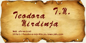 Teodora Mirdinja vizit kartica